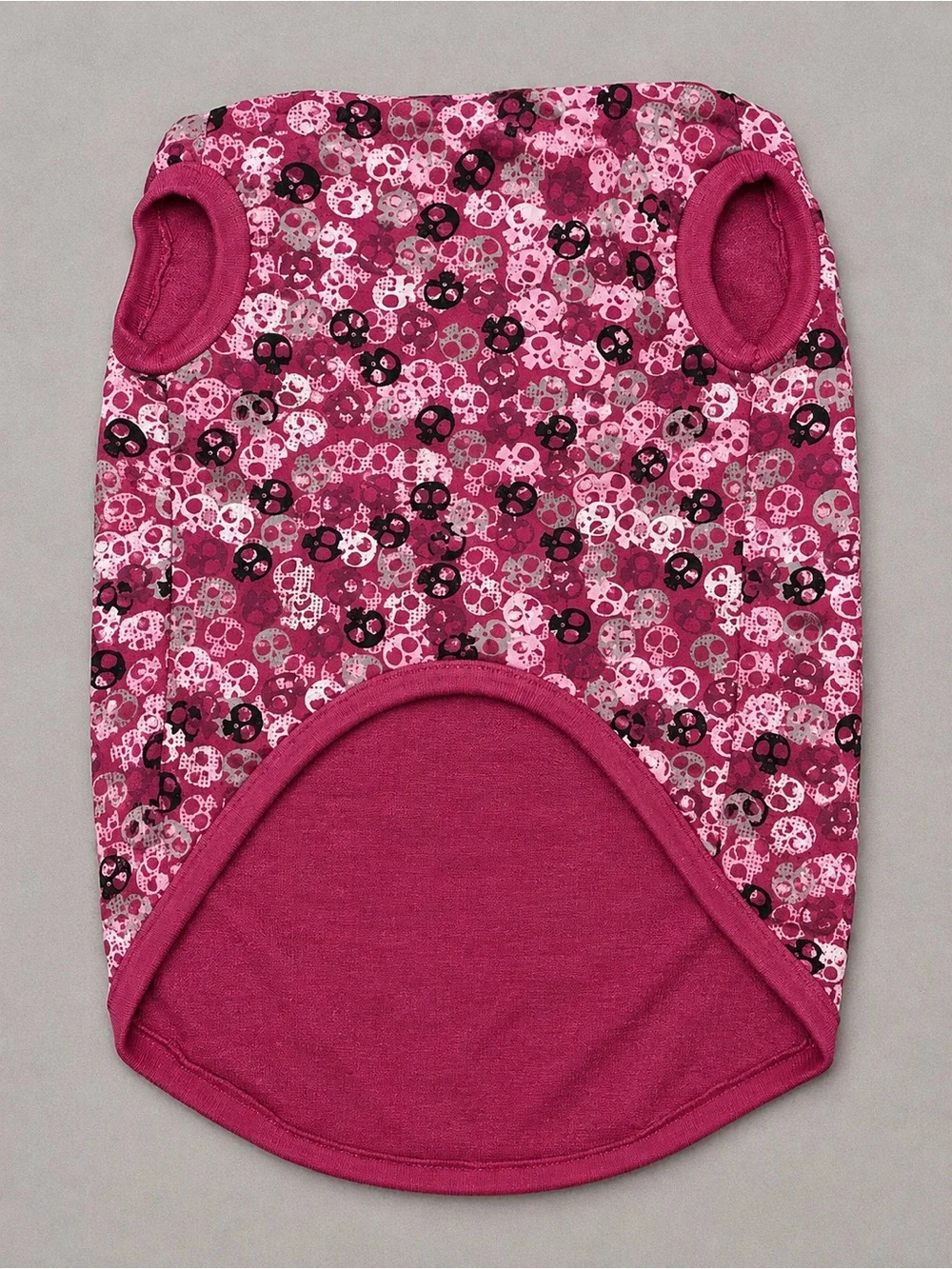 Casual Canine Hot Pink Skull Dog Shirt Waffle Hoodie, Dog Halloween Pullover